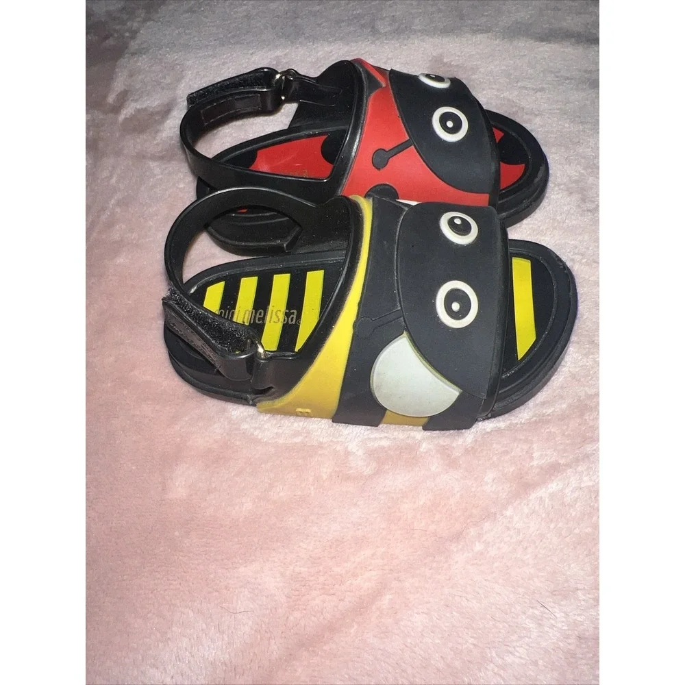 Mini Melissa Ladybug And Bumble Bee Sandals Size 6